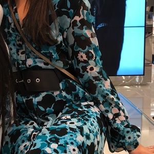 michael kors floral chiffon shirtdress